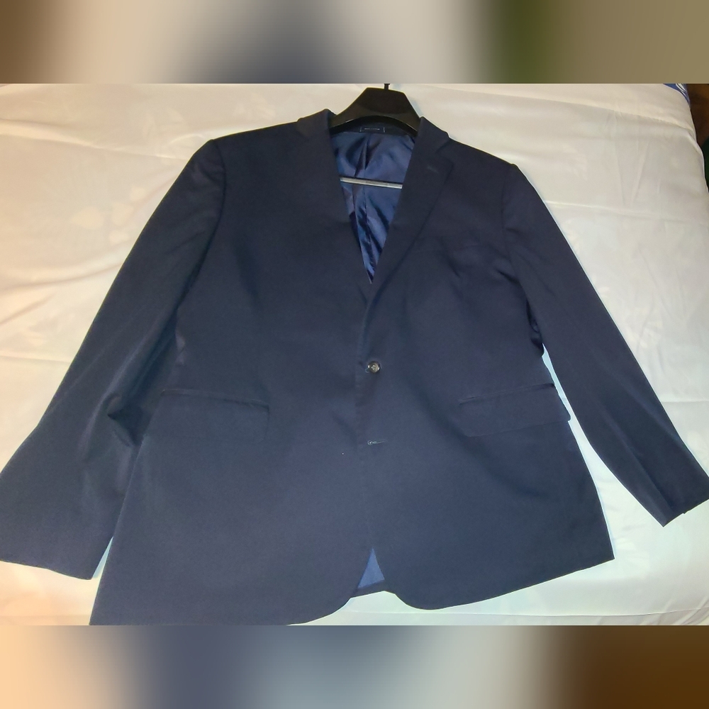 Stafford Mens  Navy Suit Blazer Sport Coat Size 46S